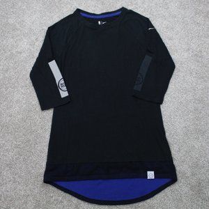 Nike Detroit Pistons Shirt Womens Small Black‎ NBA Athletic Cut L/S Pullover